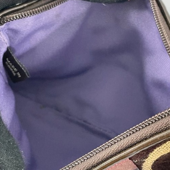 Coach Suede, Leather, and Cow Print Patchwork Wristlet - Picture 5 of 6